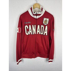 Mondetta Team Canada Track Jacket Men’s L Red Full Zip Olympic Style Maple Leaf